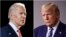 Tư liệu- Cựu Phó Tổng Thống Joe Biden ở Wilmington, Del., ngày 12/3/2020, trái, và Tổng Thống Donald Trump tại Tòa Bạch Ốc ngày 5/4/2020. 