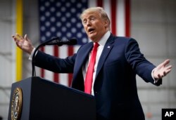 U.S. President Donald Trump speaks at a campaign rally at Atlantic Aviation in Moon Township, Pa., March 10, 2018.