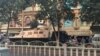 烏魯木齊街頭的武警車輛 (資料照片)