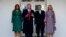 From left, first lady Melania Trump, President Donald Trump, Czech Prime Minister Andrej Babis and his wife, Monika Babisova, pose outside the Oval Office of the White House, in Washington, March 7, 2019.