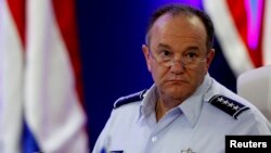 FILE - NATO's Supreme Allied Commander Europe, U.S. Air Force General Philip Mark Breedlove, attends a military conference, Budapest, Sept. 14, 2013.