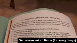 La liste des membres du nouveau gouvernement du Bénin