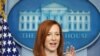 La portavoz de la Casa Blanca, Jen Psaki, conversa con los periodistas durante una rueda de prensa el 25 de enero de 2021.