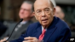 Commerce Secretary-designate Wilbur Ross testifies on Capitol Hill in Washington, Jan. 18, 2017, at his confirmation hearing before the Senate Commerce Committee. 