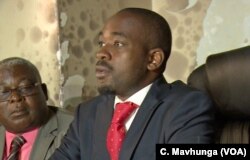 Nelson Chamisa, leader of Opposition Movement for Democratic Change told reporters, Jan. 29, 2019, in Harare that President Emmerson Mnangagwa’s administration had not taken reports of human rights abuses by the security forces seriously.