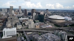New Orleans is seen from the air in aftermath of Hurricane Ida, Aug. 30, 2021.