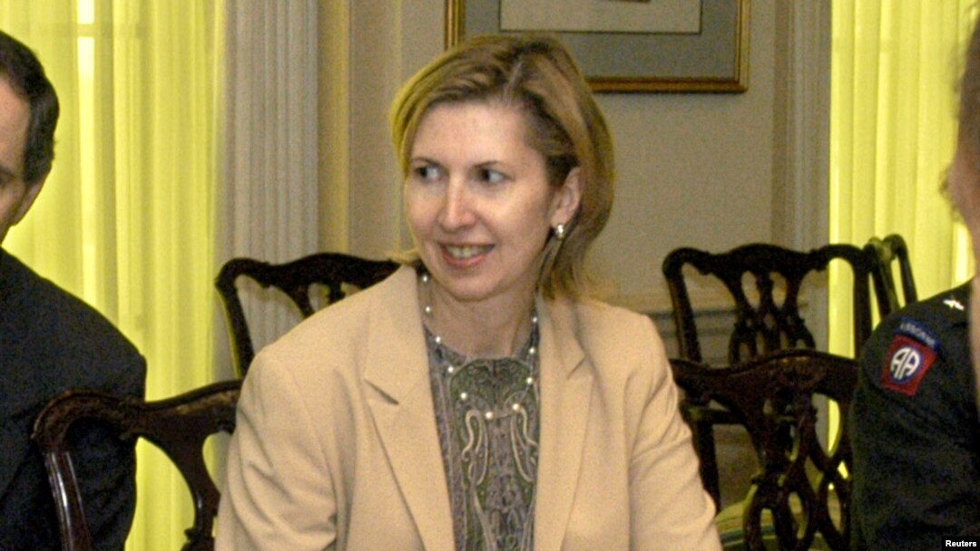 FILE - Deputy Assistant Secretary of Defense for Eurasian Policy, Mira Ricardel takes part in a meeting at the Pentagon in Washington, U.S., October 9, 2003 in this photo obtained November 13, 2018. 