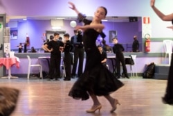 A dancer performs during training at the New Dancing Days center in Rome, Italy, on March 24, 2021.