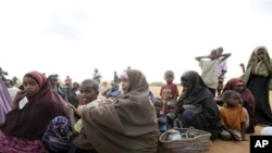 Women and children fleeing the war in Somalia queue to register at Dadaab, the refugee camp in northern Kenya, 09 Sep 2010