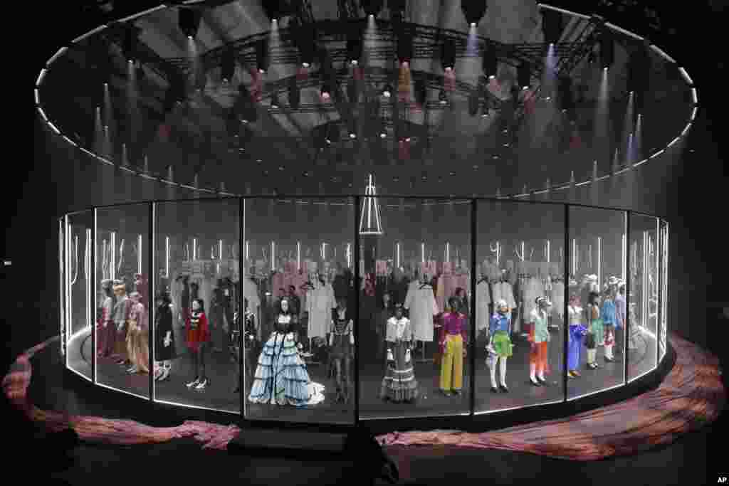 Models wear creations as part of Gucci's Fall/Winter 2020/2021 collection, presented in Milan, Italy.