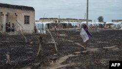 Wani sansanin 'yan gudun hijira da ke Rann a jihar Borno kusa da iyakar Najeriya da Kamaru. Yuli 29, 2017.