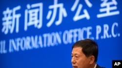 Yuan Zhiming, director of the Wuhan National Biosafety Laboratory of the Wuhan Institute of Virology, speaks at a press conference at the State Council Information Office in Beijing, Thursday, July 22, 2021. China cannot accept the World Health…