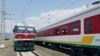 Locomotives for the new Ethiopia to Djibouti electric railway system sit outside a train station on the outskirts of Addis Ababa. Sept. 24, 2016, 