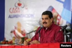 Venezuela's President Nicolas Maduro speaks during an event with supporters in Caracas, Nov. 15, 2017.