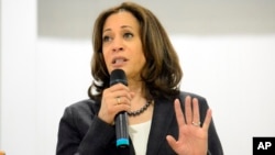 Sen. Kamala Harris, D-Calif., speaks during an event in St. George, South Carolina, March 9, 2019. 