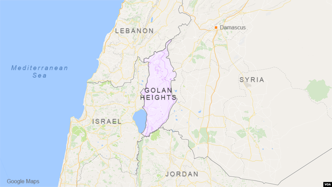 Letak Dataran Tinggi Golan, yang memisahkan Israel dari Suriah.