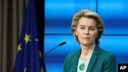 During an online news conference at the European Council in Brussels, European Commission President Ursula von der Leyen said the new export criteria was not about punishing any one country or company, but about a level playing field for trade. 