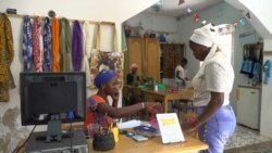 Marietou Diop teaches women how to sew and crochet each afternoon at the atelier (E. Sarai/VOA)