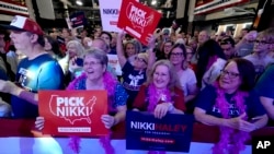 Supporters await the arrival of Republican presidential candidate former UN Ambassador Nikki Haley at a campaign event in Forth Worth, Texas, March 4, 2024.