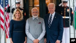 印度总理莫迪2023年6月21号抵达白宫访问。（美联社）
