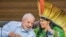 This handout picture from the Brazilian Presidency on Aug. 8, 2023, shows President Luiz Inacio Lula da Silva, left, and Minister of Indigenous Peoples, Sonia Guajajara, chatting during the Amazon Summit IV. 