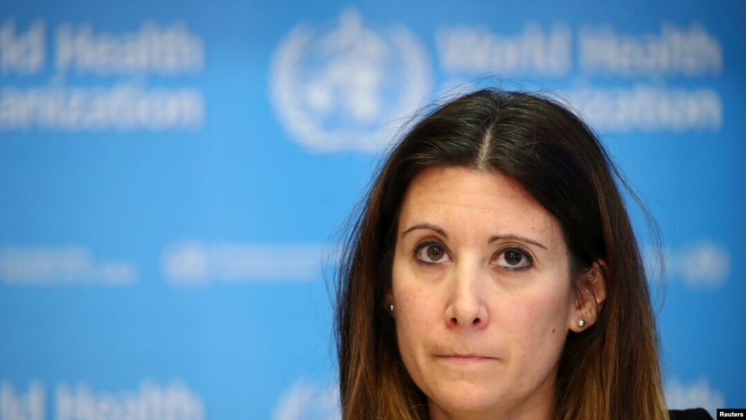 FILE - World Health Organization epidemiologist Maria Van Kerkhove attends a news conference on the coronavirus situation, in Geneva, Switzerland, Feb. 28, 2020.