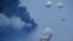 Пожар на платформе Deepwater Horizon британской нефтяной компании BP. Мексиканский залив. 26 мая 2010 г.