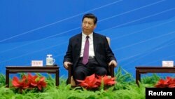 2014年6月28日中國國家主席習近平在人民大會堂出席紀念“和平共處五項原則”60周年的會議。