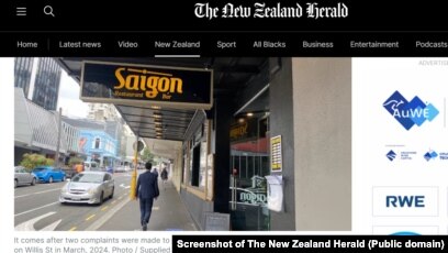 Ảnh về Nhà hàng Saigon ở Wellington trên trang The New Zealand Herald, 7/2/2025.