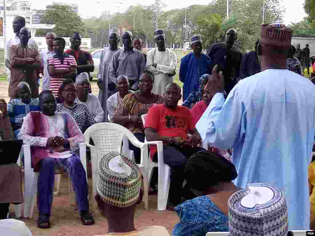 Dozens of members of the 'Bring Back Our Girls' Campaign hold a rally at Unity Fountain in Abuja to celebrate the release of 82 Chibok school girls in exchange for a number of Boko Haram militants and a reported cash payment.
