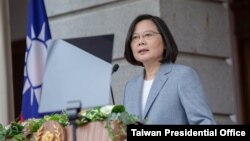台灣總統蔡英文在台北發表第二任期就職講話。（2020年5月20日）