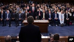 Former FBI Director James Comey is sworn in during a Senate Intelligence Committee hearing on Capitol Hill, June 8, 2017, in Washington