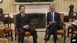 Japanese Prime Minister Yoshihiko Noda and President Obama at White House, Washington, D.C., April 30, 2012.