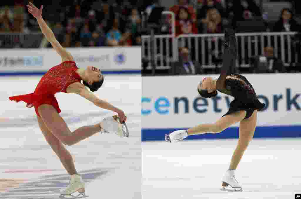 美國花樣滑冰運動員長洲未來（Mirai Nagasu，左）和18歲的陳楷雯（Karen Chen，右）和布雷迪&middot;特內爾等選手代表美國參加2018年平昌冬奧會的女子花樣滑冰比賽。陳楷雯獲得銅牌。