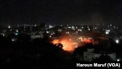 Explosion en plein mileu de Mogadiscion, Somalie, 14 juin 2017. (VAO/ Haroun MAruf)