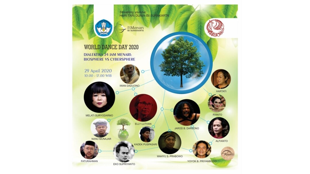 Poster diskusi daring para seniman tari merayakan Hari Tari Dunia 2020. (courtesy: Panitia ISI)