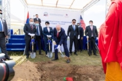 U.S. Ambassador Michael Klecheski is seen at the groundbreaking for a water purification system to ensure Ulaanbaatar has enough water to support Mongolia’s growing population, industries, and needs, Aug. 20, 2021. (Twitter @USAmbMongolia)