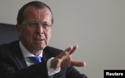 Martin Kobler, United Nations Special Representative and Head of the U.N. Support Mission in Libya, speaks during an interview with Reuters in Tunis, Tunisia, April 6, 2016.