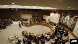 Генеральный секретарь ООН Пан Ги Мун выступает перед Советом Безопасности с речью о ситуации в Ливии.