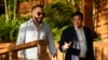 El secretario de Estado de EEUU, Marco Rubio, conversa con el presidente de El Salvador, Nayib Bukele, en la residencia de este último en el Lago Coatepeque, en El Salvador, el 3 de febrero de 2025.