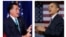  Republican presidential candidate, Gov. Mitt Romney, left, and President Barack Obama (D) right 