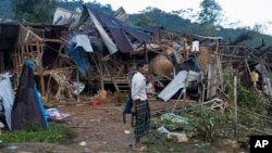 မုန်လိုင်ခက်စစ်ဘေးရှောင်စခန်းအား လေကြောင်းတိုက်ခိုက်မှုအပြီးတွေ့ရစဉ် (အောက်တိုဘာ ၁၀၊ ၂၀၂၄)