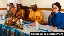 Elecam et ONU Femmes, partenaires du plaidoyer sur le genre en politique à Yaoundé, le 24 octobre 2019. (VOA/Emmanuel Jules Ntap)