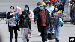 Venezuelan migrants deported from the United States arrived at Simon Bolivar International Airport in Maiquetia, Venezuela, Feb. 24, 2025. 