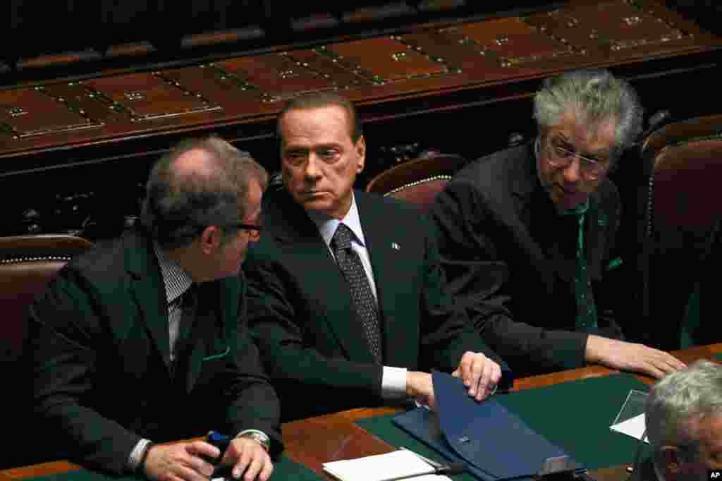 Berlusconi during a finances vote at the parliament in Rome November 8, 2011. (REUTERS/Tony Gentile)