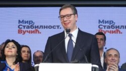 Lider SNS Aleksandar Vučić u izbornoj noći, 3. april 2022.