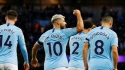 Premier League - Manchester City v Chelsea, Sergio Aguero celebra o quinto golo frente ao Chelsea