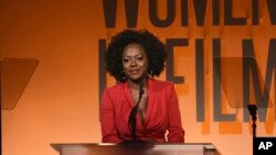 FILE - Viola Davis speaks at the Women in Film Annual Gala in Beverly Hills, Calif., June 12, 2019.