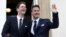 Luxembourg's Prime Minister Xavier Bettel waves as he poses with his partner, Belgian Gauthier Destenay, after their wedding ceremony at Luxembourg's city hall, May 15, 2015. 