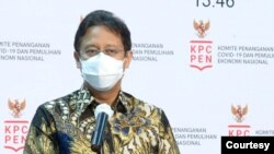 Ketua Satgas PEN Budi Gunadi Sadikin dalam telekonferensi pers di Istana Kepresidenan, Jakarta, Rabu, 25 November 2020, mengatakan pihaknya realokasi anggaran untuk program vaksinasi massal (Biro Setpres).